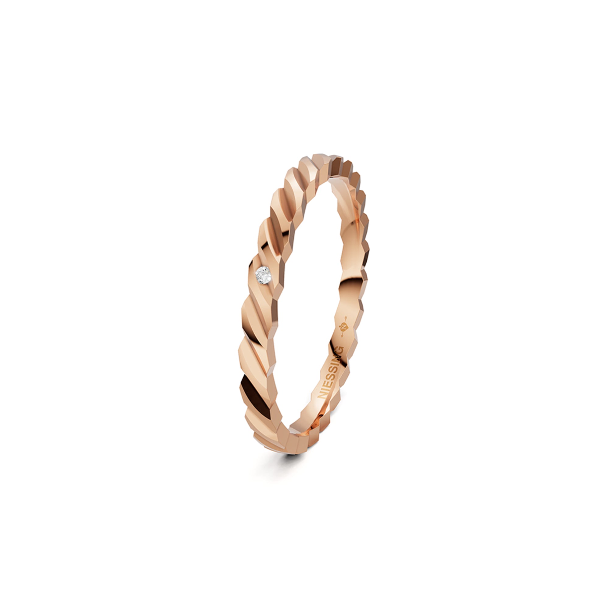 Niessing Woven Love Ring - N401510-2mm-0.005ct (005ct-gloss-cr) mit Diamant