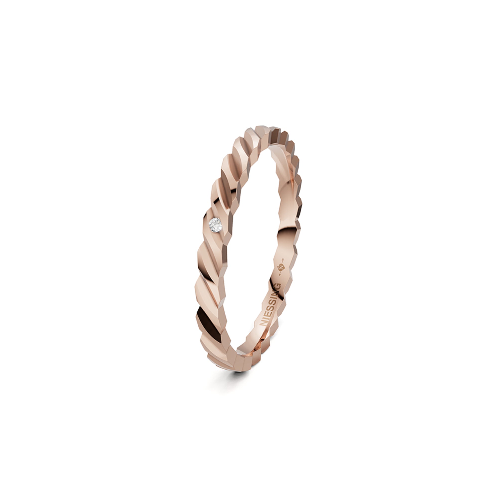 Niessing Woven Love Ring - N401510-2mm-0.005ct (005ct-gloss-rw) mit Diamant