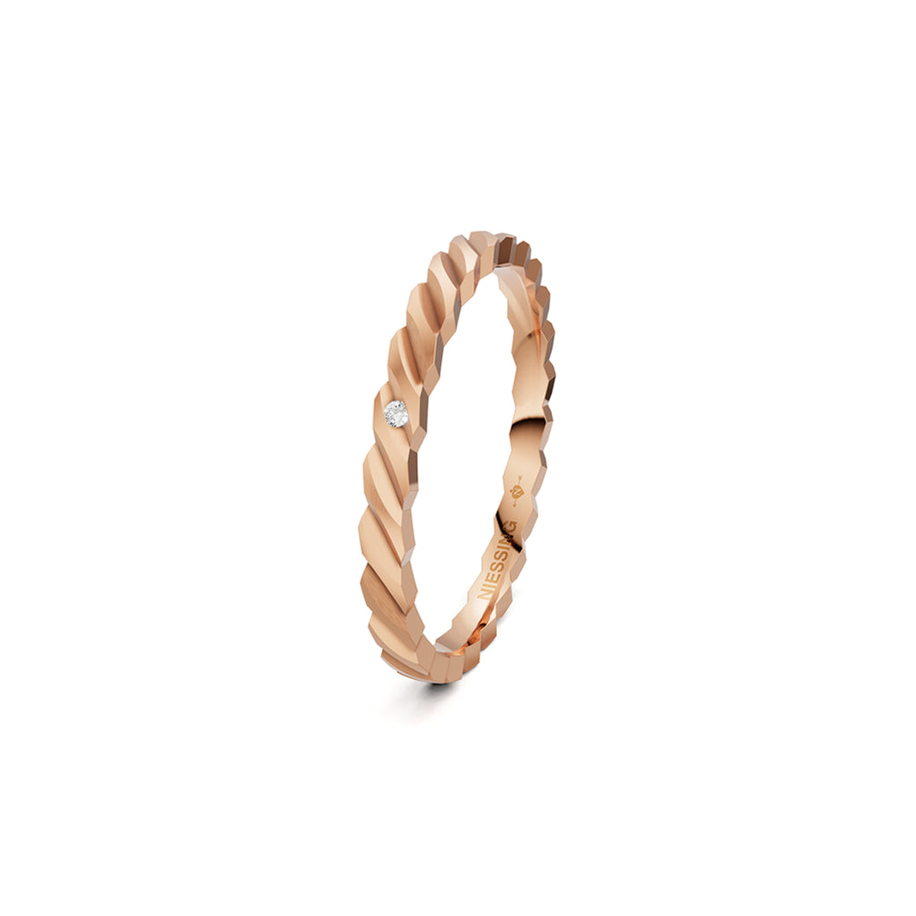 Niessing Woven Love Ring - N401510-2mm-0.005ct (005ct-satin-cr) mit Diamant