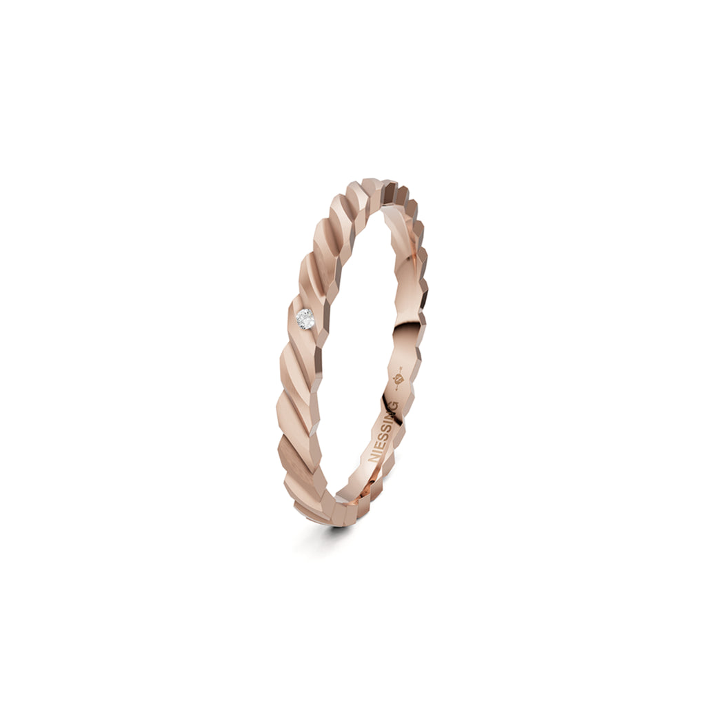 Niessing Woven Love Ring - N401510-2mm-0.005ct (005ct-satin-rw) mit Diamant