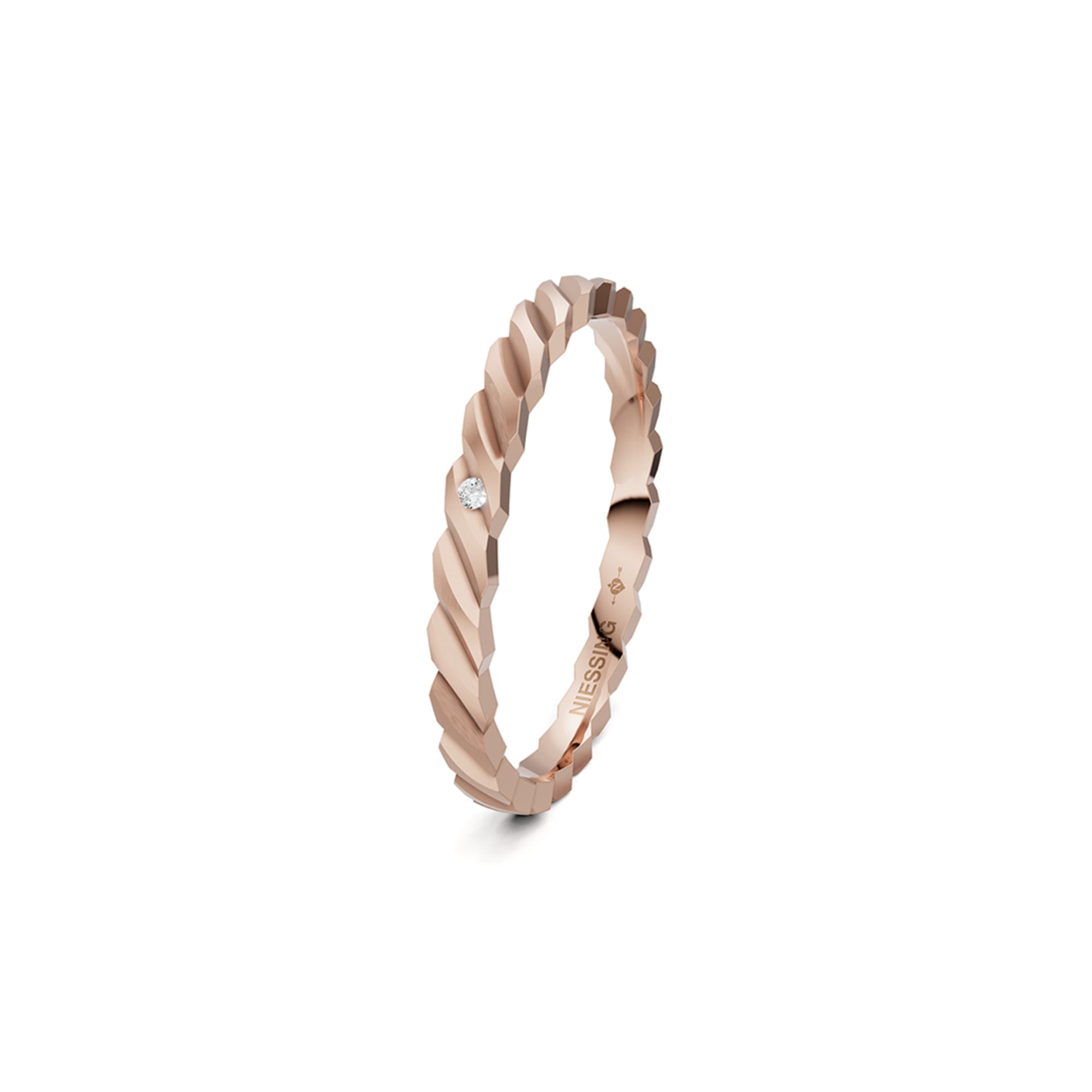 Niessing Woven Love Ring - N401510-2mm-0.005ct (005ct-satin-rw) mit Diamant
