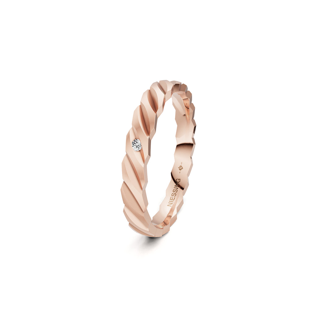 Niessing Woven Love Ring - N401510-3mm-0.01ct (01ct-satin-sug) mit Diamant