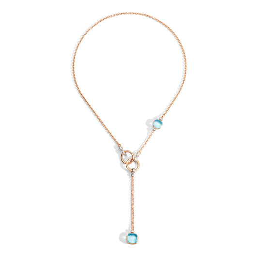 Nudo Halskette mit Anhänger, Bicolor-Gold • Diamant • Topas von Pomellato (PCB9051O6000DB0OY)