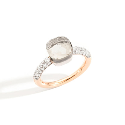 Nudo kleiner Ring, Bicolor-Gold • Diamant • Topas von Pomellato (PAB7040O6WHRDB0TB)