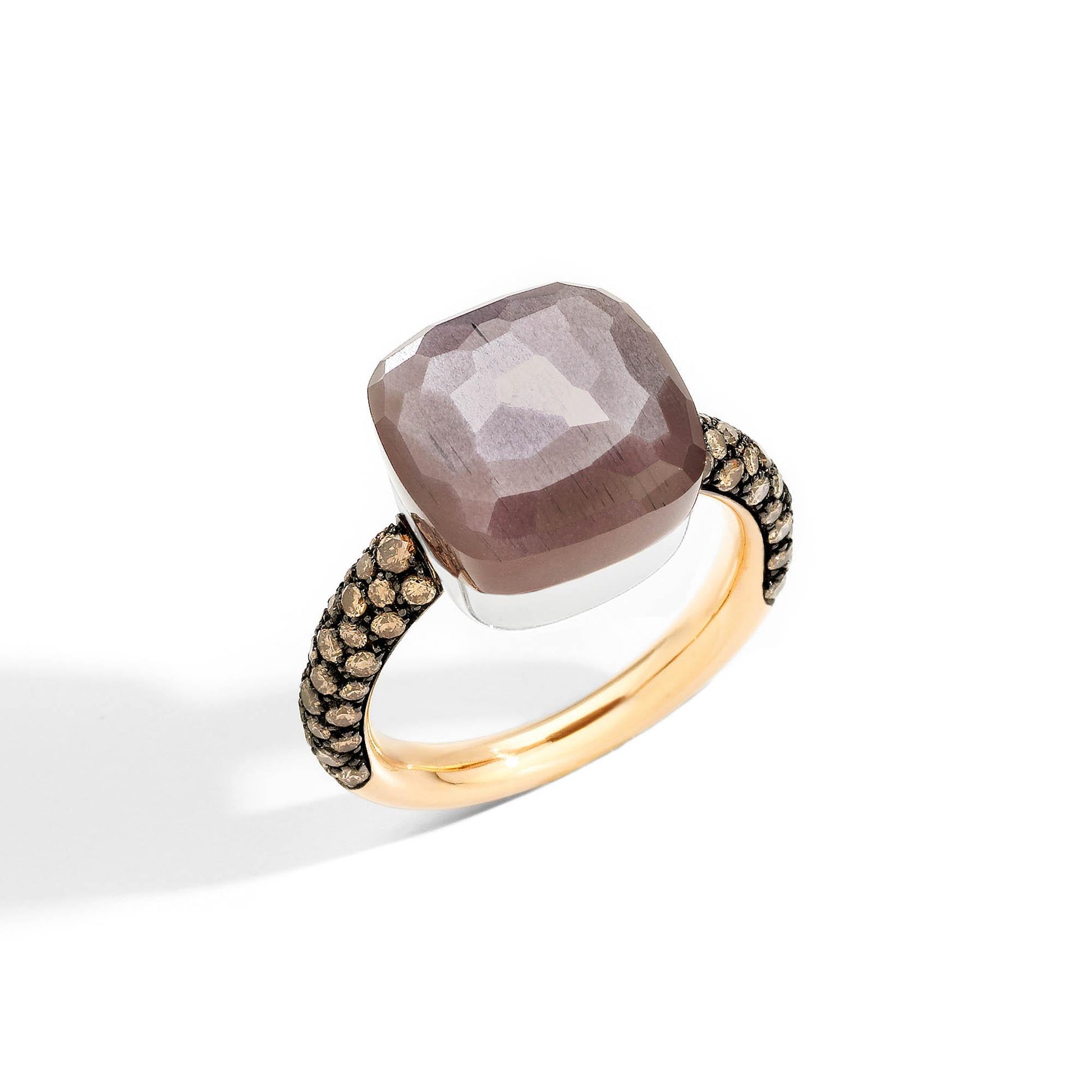 Nudo Ring Chocolate Maxi, Weißgold • Diamant • Mondstein von Pomellato (PAB4010O6BKRBRADD)