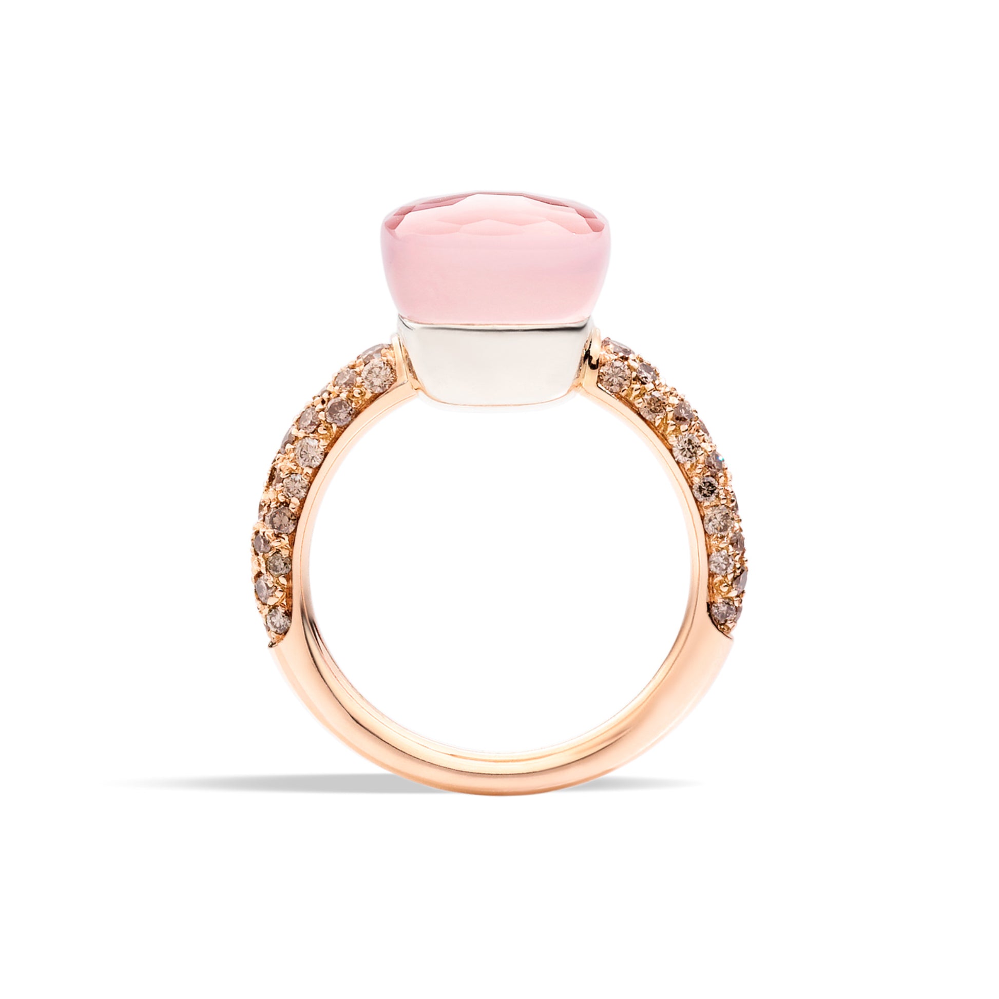 Nudo Rosenquarz Classic Ring, Bicolor-Gold • Edelsteine von Pomellato (PAC0040O7000BRCQR)