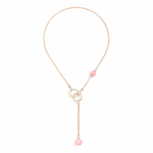 Nudo Rosenquarz Lariat-Kette, Bicolor-Gold • Edelsteine von Pomellato (PCB9051O6000BRCQR)