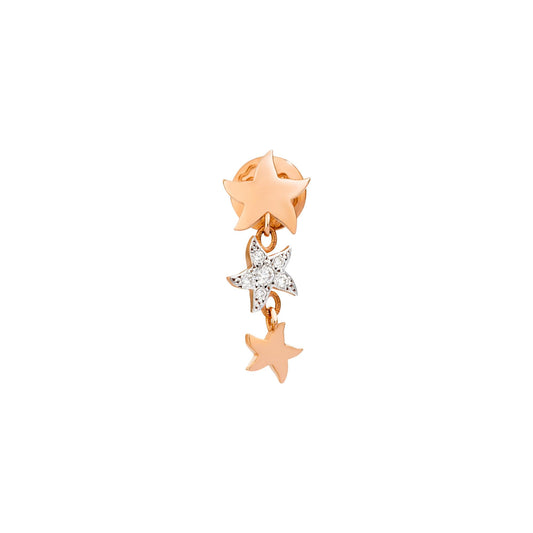 Ohrring Stellina „Precious“ mit Diamanten, Roségold • Diamant von DoDo (DHC1002-STAR3-DB09R)