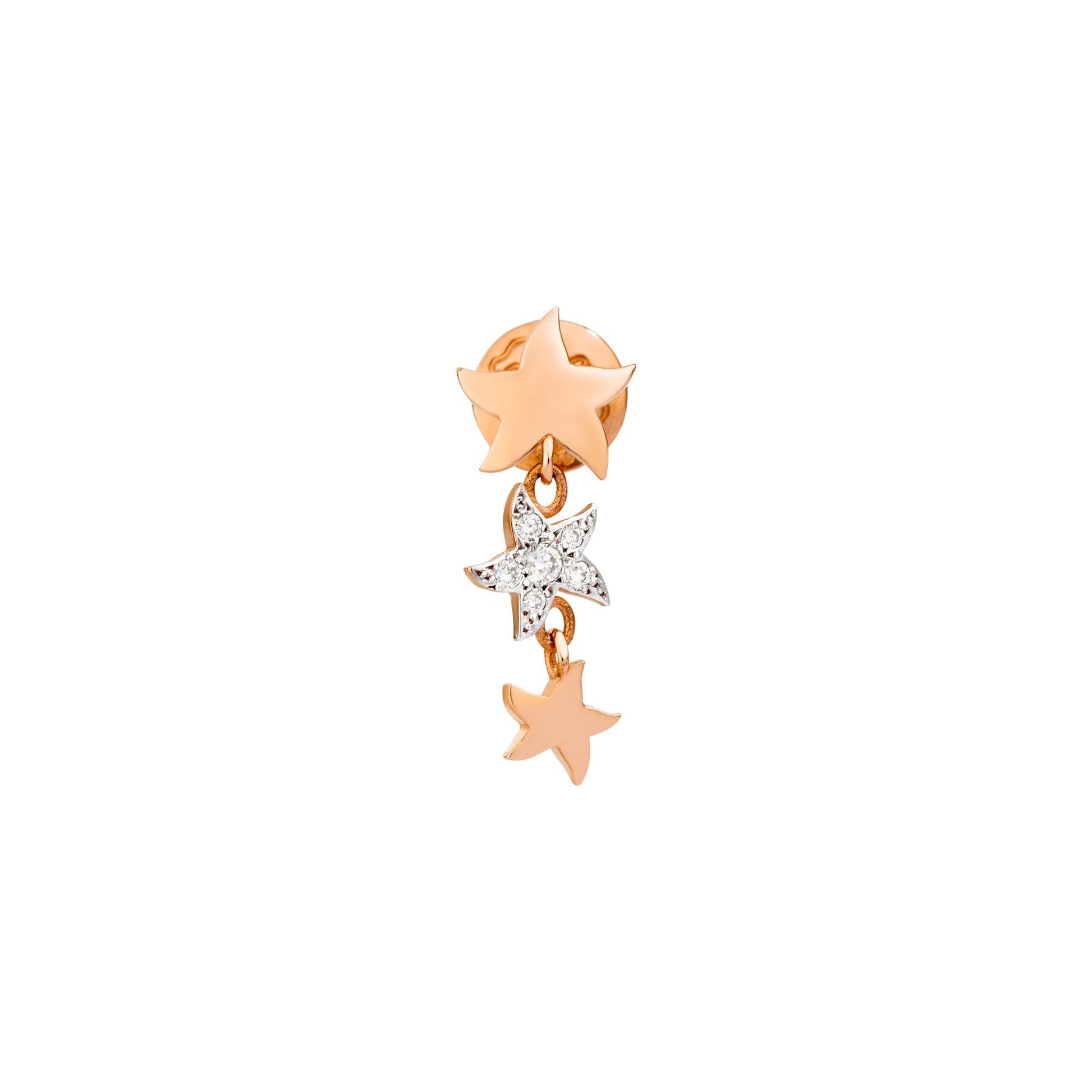 Ohrring Stellina „Precious“ mit Diamanten, Roségold • Diamant von DoDo (DHC1002-STAR3-DB09R)
