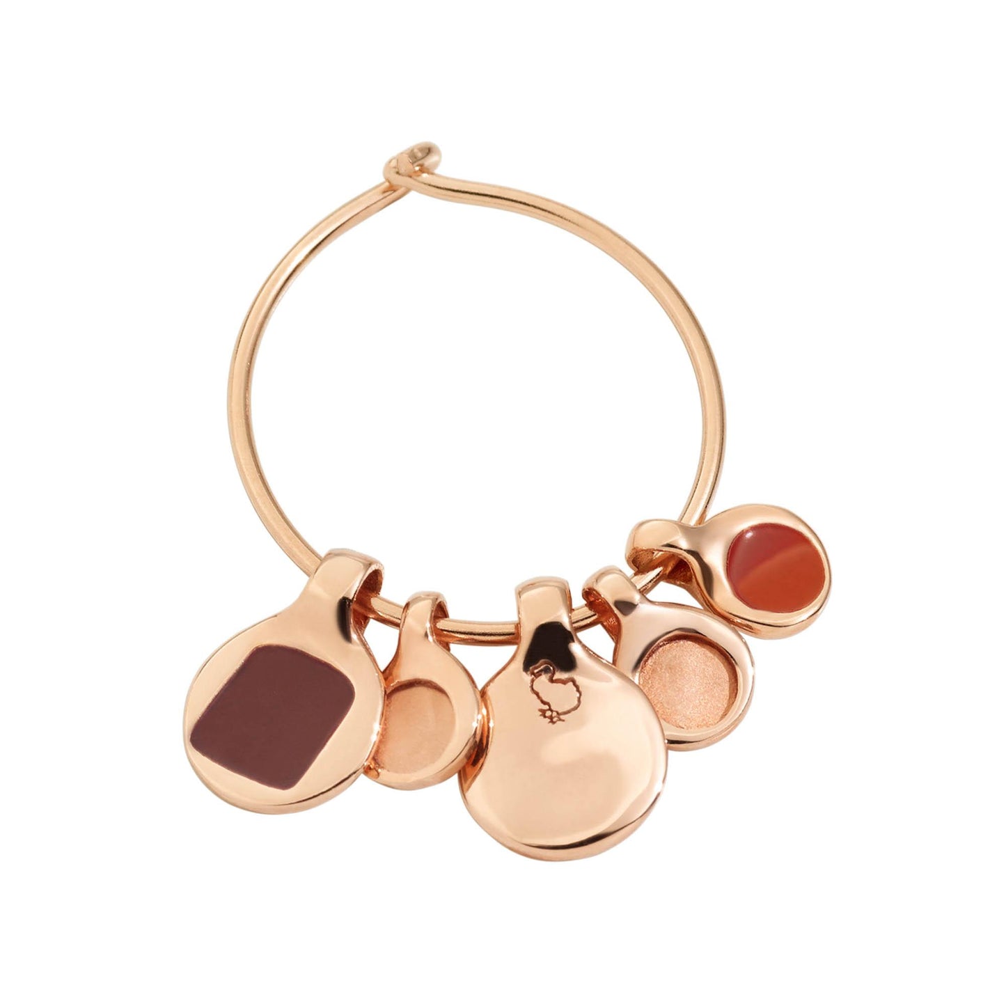 Ohrringe „Hoop“ Bazaar Grosses Modell, Silber • Emaille von DoDo (DHC1006-BAZAA-EXRAG)