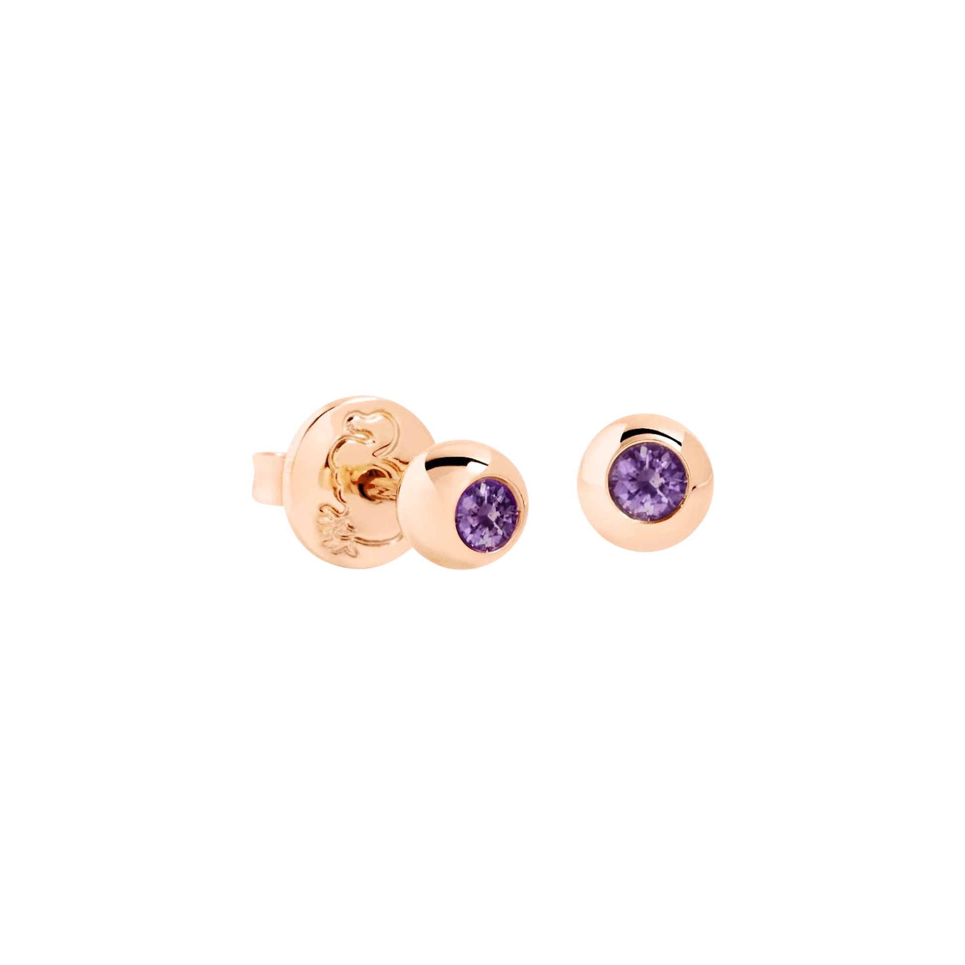 Ohrstecker Bollicine Roségold und Amethyst, Roségold • Amethyst von DoDo (DHC4001-BOLLI-IY09R)