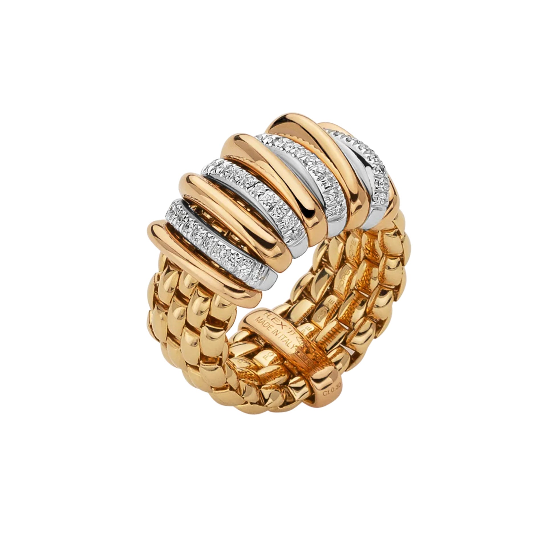 Panorama Flex'it Ring mit Diamanten, Bicolor-Gold • Diamant von FOPE (58804AX_BB_G_GBX_00S)