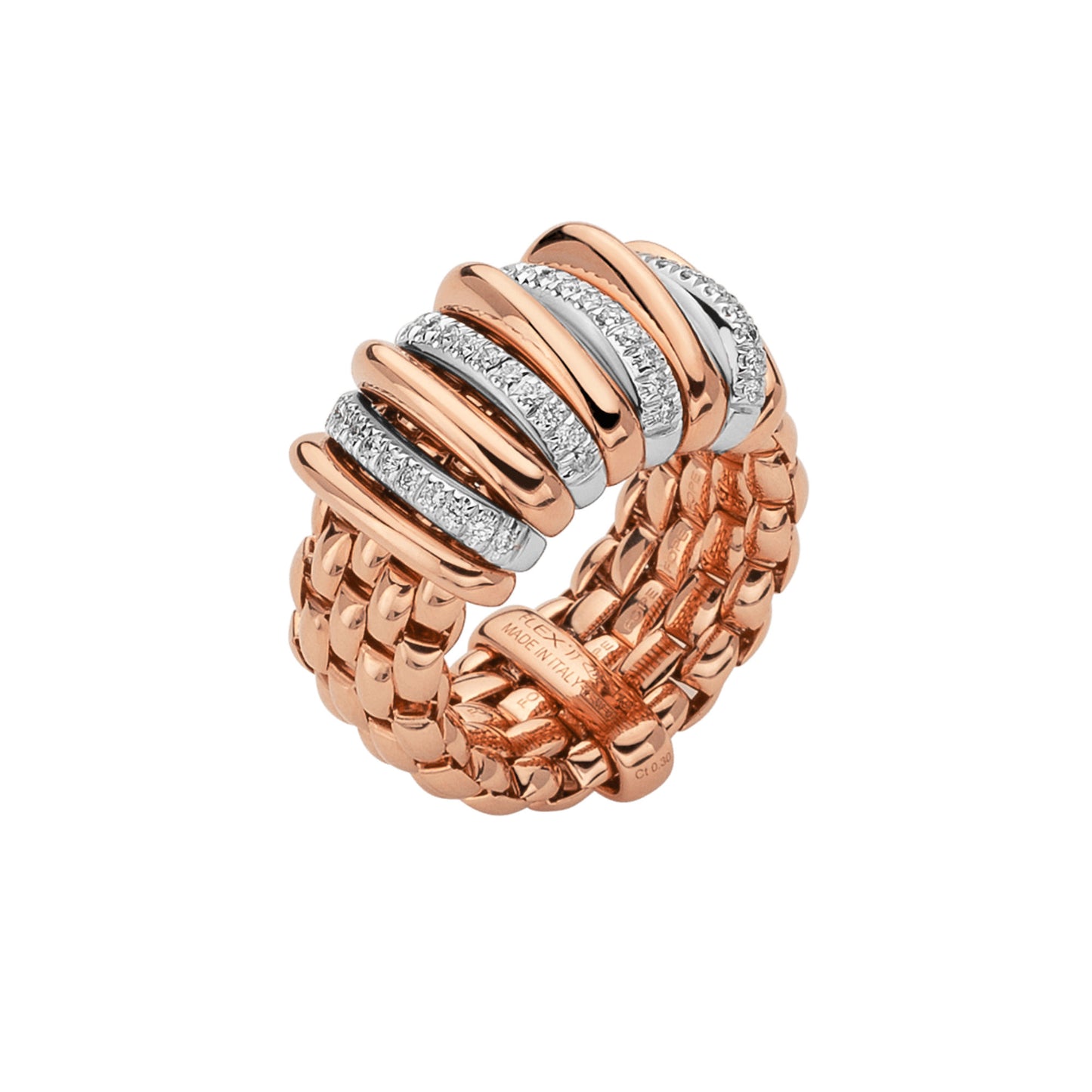 Panorama Flex'it Ring mit Diamanten, Bicolor-Gold • Diamant von FOPE (58804AX_BB_R_BBX_00S)