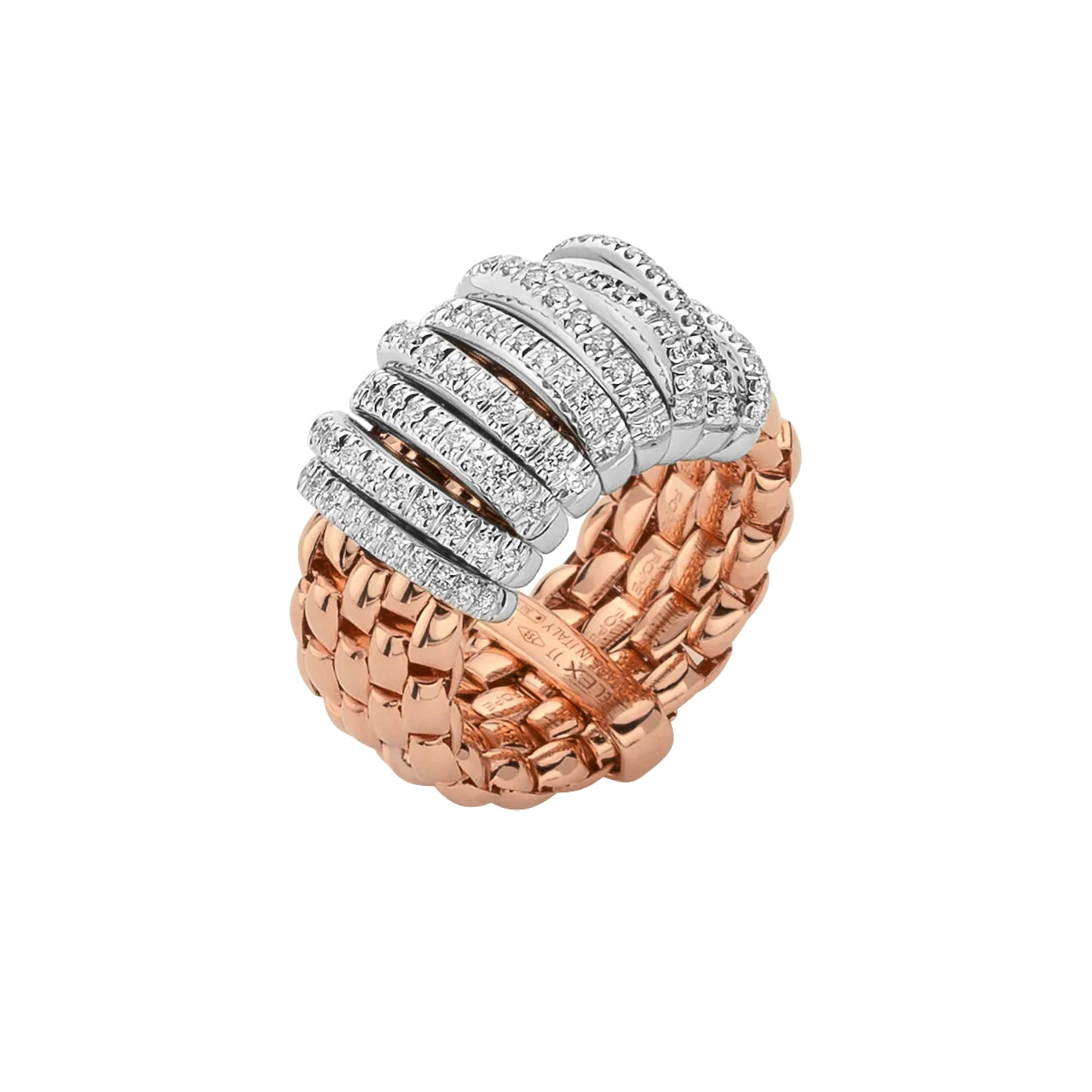 Panorama Flex'it Ring mit Diamanten, Bicolor-Gold • Diamant von FOPE (58804AX_PB_R_XBX_00S)