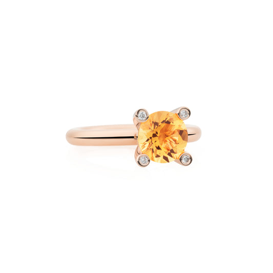 Phlox Ring, Roségold • Diamant • Citrin von Bron (8RR4531CIBR)