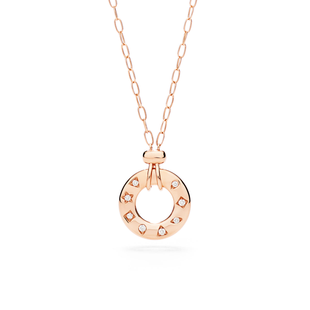 Pomellato Iconica Anhänger mit Halskette (PCC6040O7000DB000) aus Roségold mit Diamant