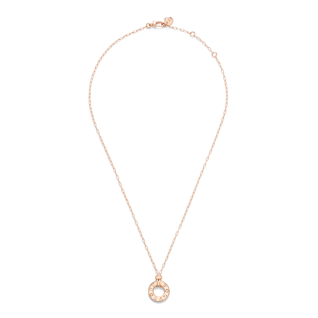 Pomellato Iconica Anhänger mit Halskette (PCC6040O7000DB000) aus Roségold mit Diamant