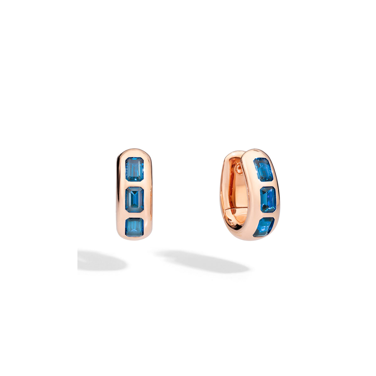 Pomellato Iconica Creolen (POC3020O7000000TL) aus Roségold mit Topas