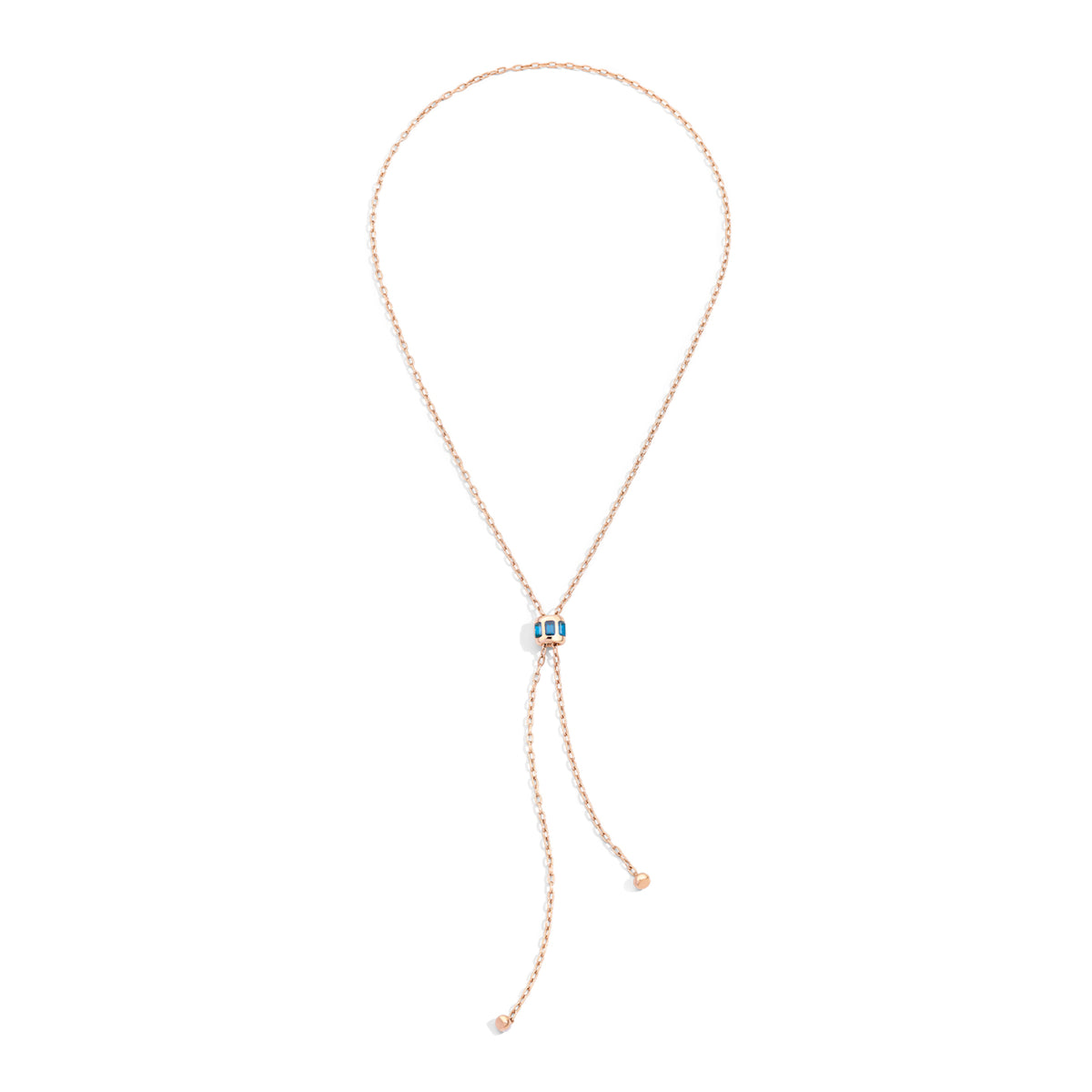 Pomellato Iconica Halskette (PCC3020O7000000TL) aus Roségold mit Blautopas