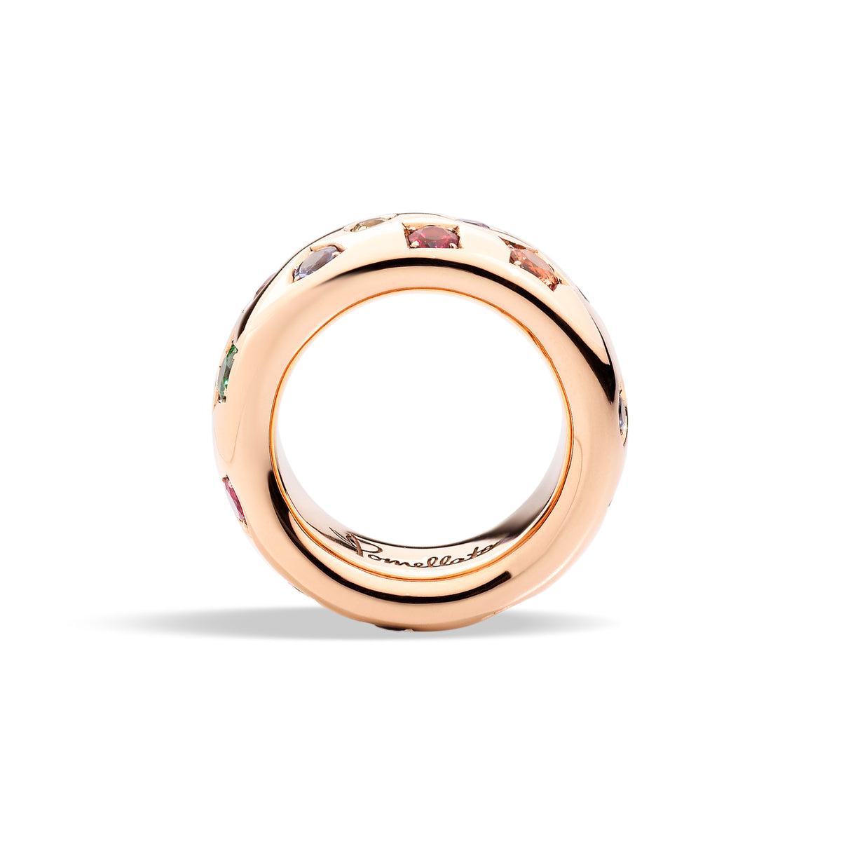 Pomellato Iconica klassischer Color Ring (PAB9011O7000000VA) aus Roségold mit Amethyst, Saphir, Spinell, Tansanit, Tsavorit und Turmalin