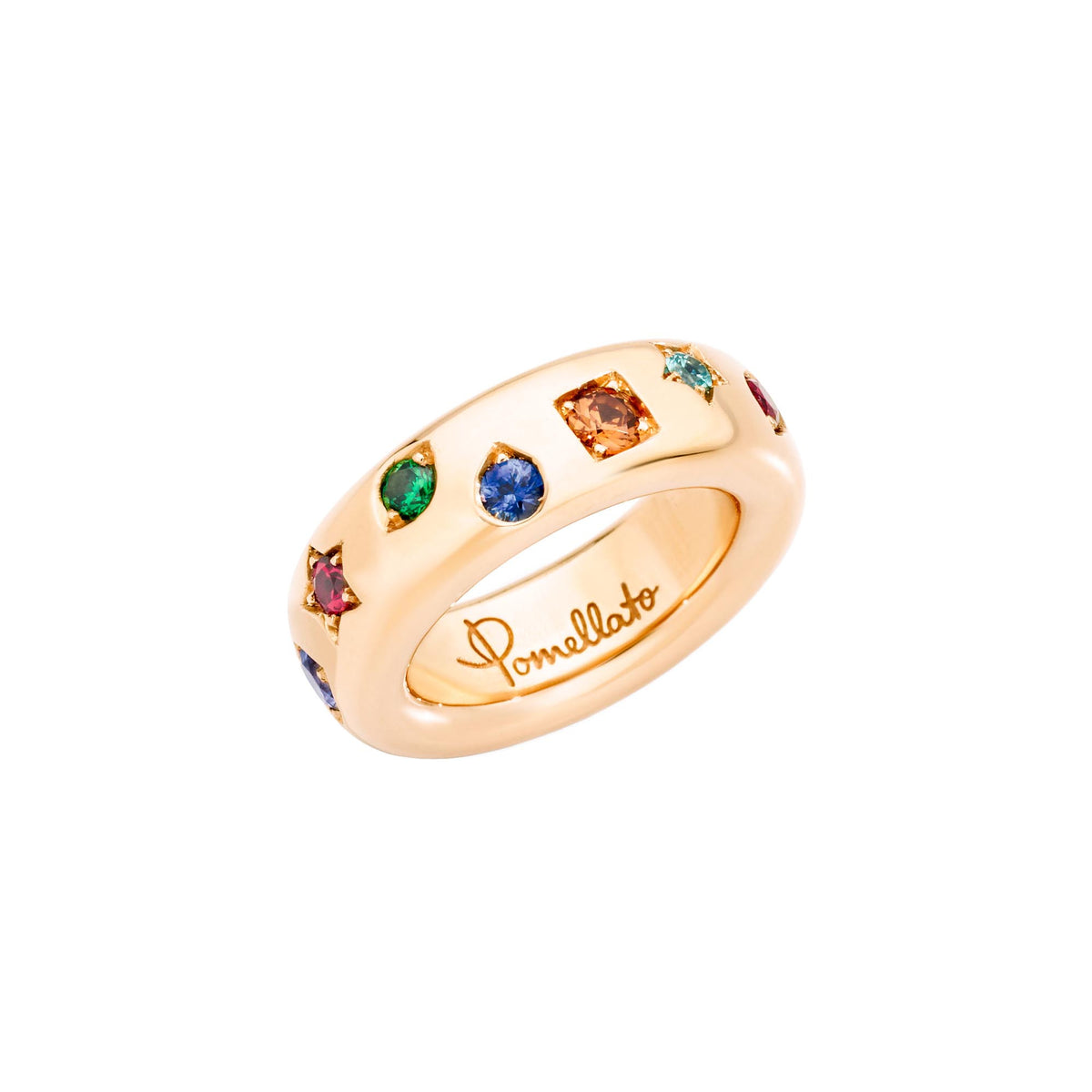 Pomellato Iconica Ring (PAC2062O7000000VA) aus Roségold mit Peridot, Rubin, Saphir, Spinell, Tansanit, Tsavorit und Turmalin