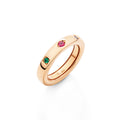 Pomellato Iconica Ring (PAC6041O7000000VA) aus Roségold mit Rubin, Saphir und Smaragd