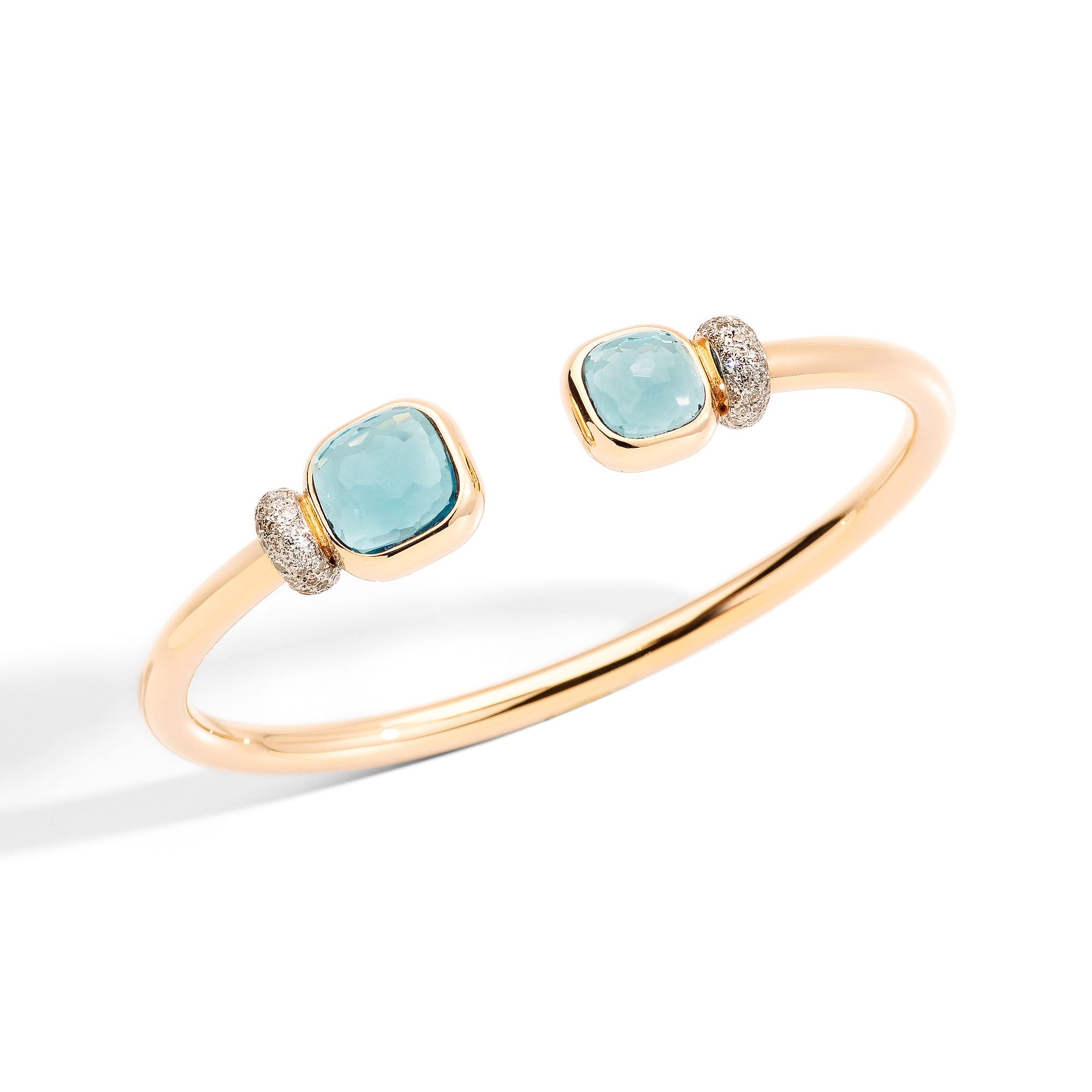 Pomellato Nudo Armreif (PBC1006O7WHRDB0OY) aus Roségold mit Diamant und Topas