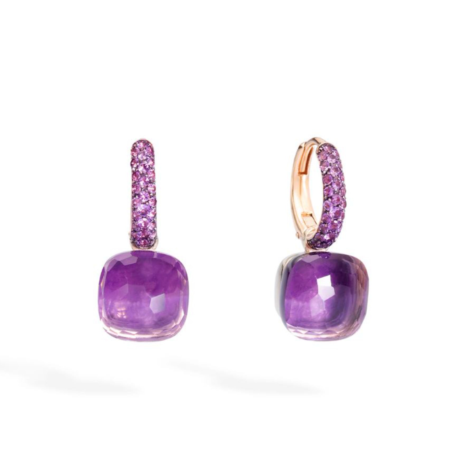 Pomellato Nudo Classic Ohrringe (POC3000O6BKROI0GL) aus Bicolor-Gold mit Amethyst