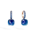 Pomellato Nudo Classic Ohrringe (POC3000O6BKRZALTL) aus Bicolor-Gold mit Lapislazuli, Saphir und Topas