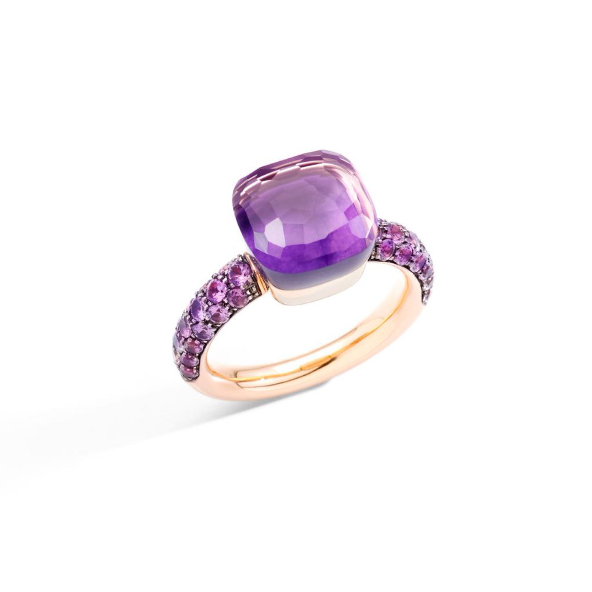 Pomellato Nudo Classic Ring (PAB9040O6BKROI0GL) aus Bicolor-Gold mit Amethyst