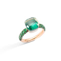 Pomellato Nudo Classic Ring (PAB9040O6BKRTZMPA) aus Bicolor-Gold mit Malachit, Prasiolith und Tsavorit