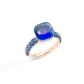 Pomellato Nudo Classic Ring (PAB9040O6BKRZALTL) aus Bicolor-Gold mit Lapislazuli, Saphir und Topas