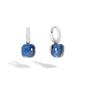 Pomellato Nudo Deep Blue klassische Ohrhänger (POB4010O6WHRB0TTU) aus Bicolor-Gold mit Diamant, Topas und Türkis