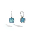 Pomellato Nudo Deep Blue klassische Ohrhänger (POB4010O6WHRB0YAV) aus Bicolor-Gold mit Achat, Diamant und Topas