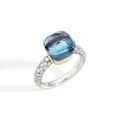 Pomellato Nudo Deep Blue klassischer Ring (PAC0040O6WHRB0YAV) aus Bicolor-Gold mit Achat, Diamant und Topas