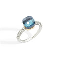 Pomellato Nudo Deep Blue kleiner Ring (PAB7040O6WHRDB0OY) aus Bicolor-Gold mit Achat, Diamant und Topas