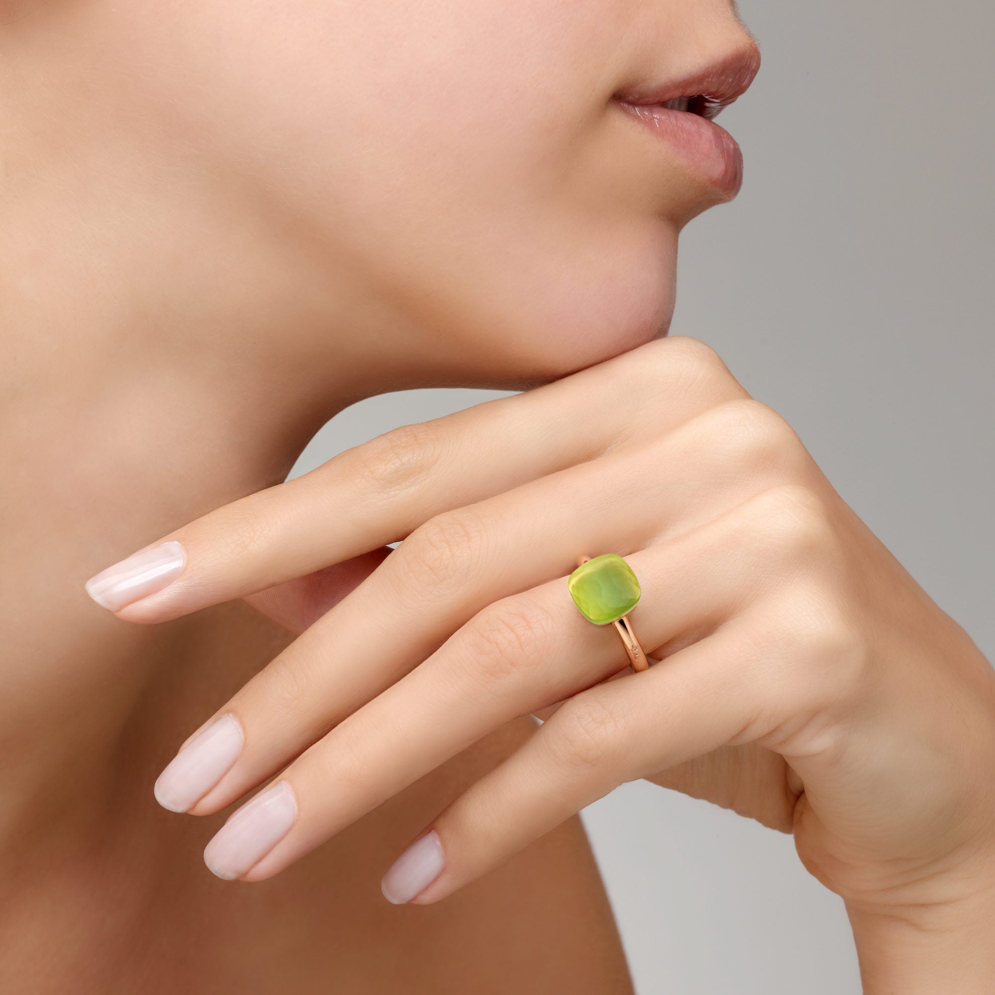 Pomellato Nudo Gelè Ring (PAA1100O6000SQLCP) aus Bicolor-Gold mit Chrysopras