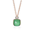 Pomellato Nudo Halskette mit Anhänger (PCC2022O6WHRBPAAV) aus Bicolor-Gold mit Achat, Diamant und Prasiolith