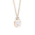 Pomellato Nudo Classic Halskette mit Anhänger (PCC2022O6WHRBTBMP) aus Bicolor-Gold mit Diamant, Perlmutt und Topas