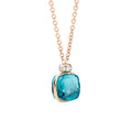 Pomellato Nudo Classic Halskette mit Anhänger (PCC2022O6WHRDB0TL) aus Bicolor-Gold mit Blautopas und Diamant