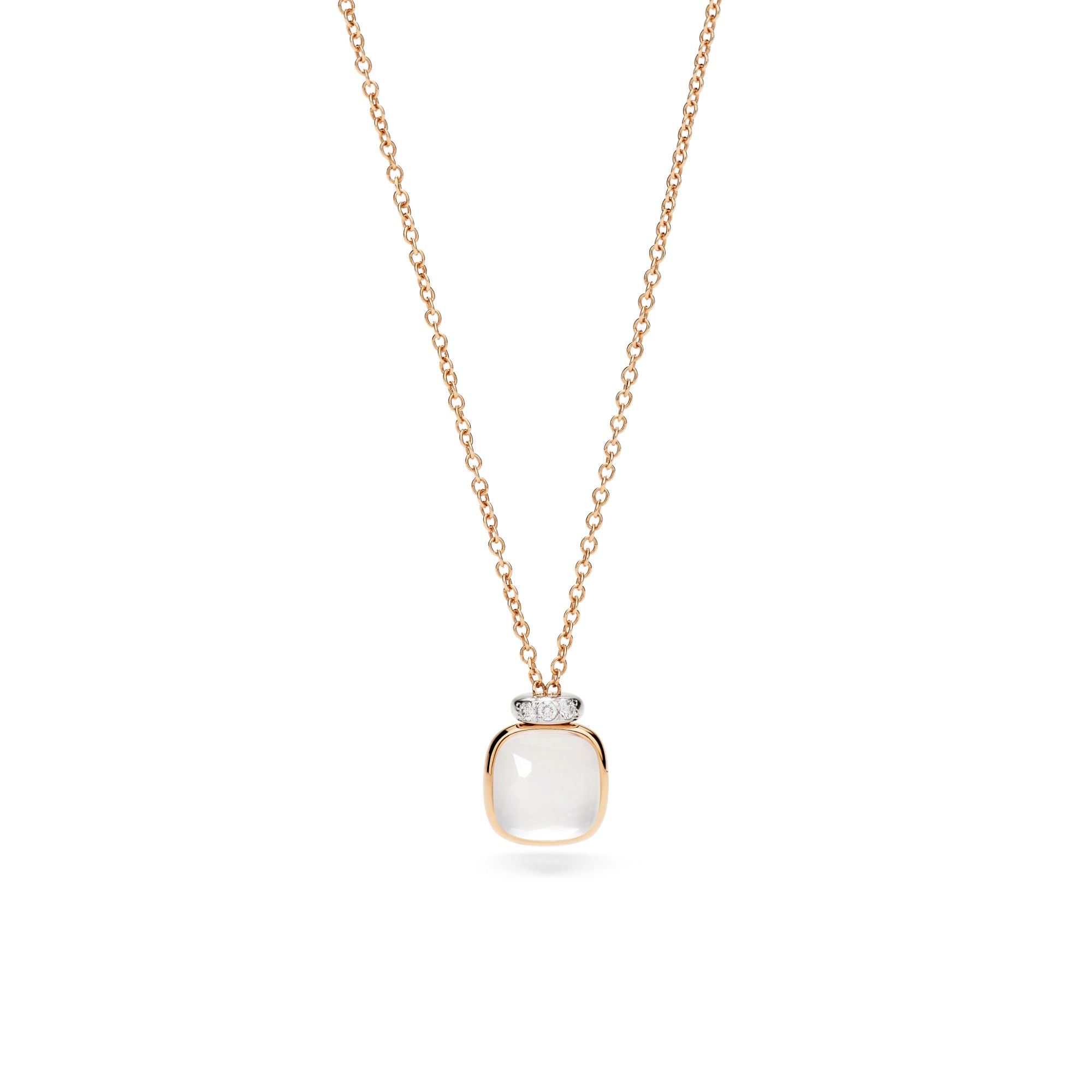 Pomellato Nudo Halskette mit Anhänger (PCC5020O6WHRDBQLT) aus Bicolor-Gold mit Diamant