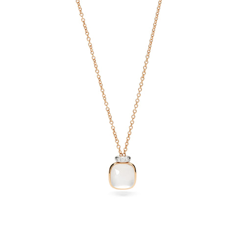 Pomellato Nudo Mini Halskette mit Anhänger (PCC5020O6WHRDBQLT) aus Bicolor-Gold mit Diamant
