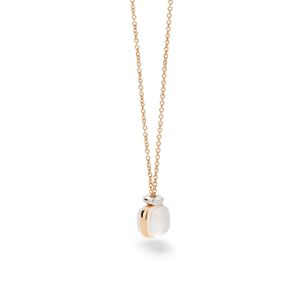 Pomellato Nudo Mini Halskette mit Anhänger (PCC5020O6WHRDBQLT) aus Bicolor-Gold mit Diamant