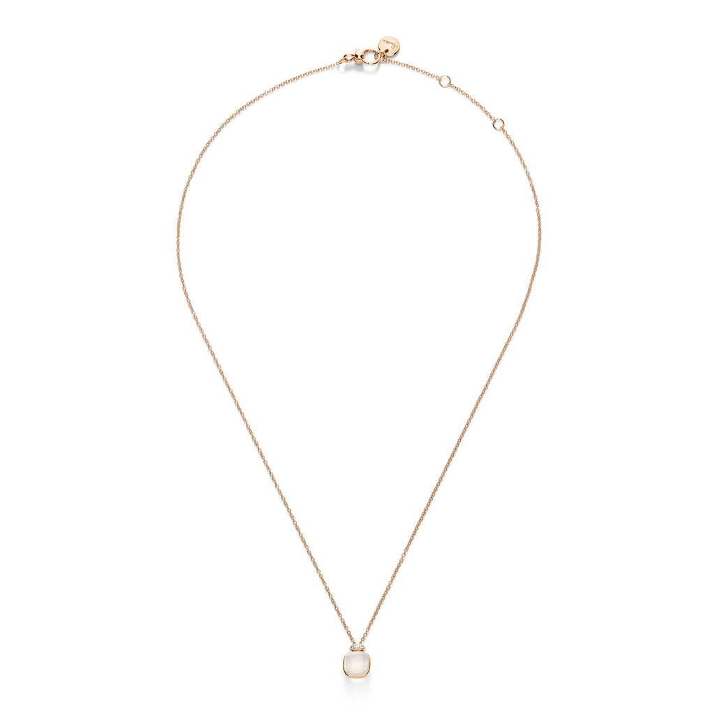 Pomellato Nudo Mini Halskette mit Anhänger (PCC5020O6WHRDBQLT) aus Bicolor-Gold mit Diamant