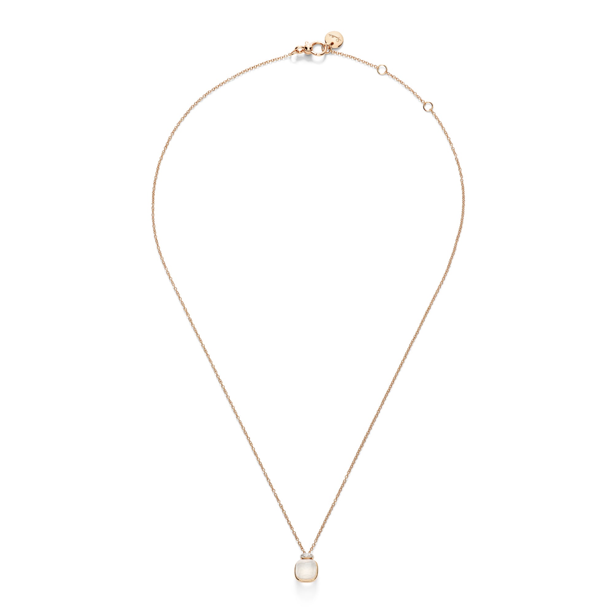 Pomellato Nudo Mini Halskette mit Anhänger (PCC5020O6WHRDBQLT) aus Bicolor-Gold mit Diamant