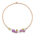 Pomellato Nudo Halskette (PCC6021O6WHRBPEIY) aus Bicolor-Gold mit Amethyst, Diamant und Peridot