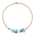Pomellato Nudo Halskette (PCC6021O6WHRBTYTL) aus Bicolor-Gold mit Diamant und Topas
