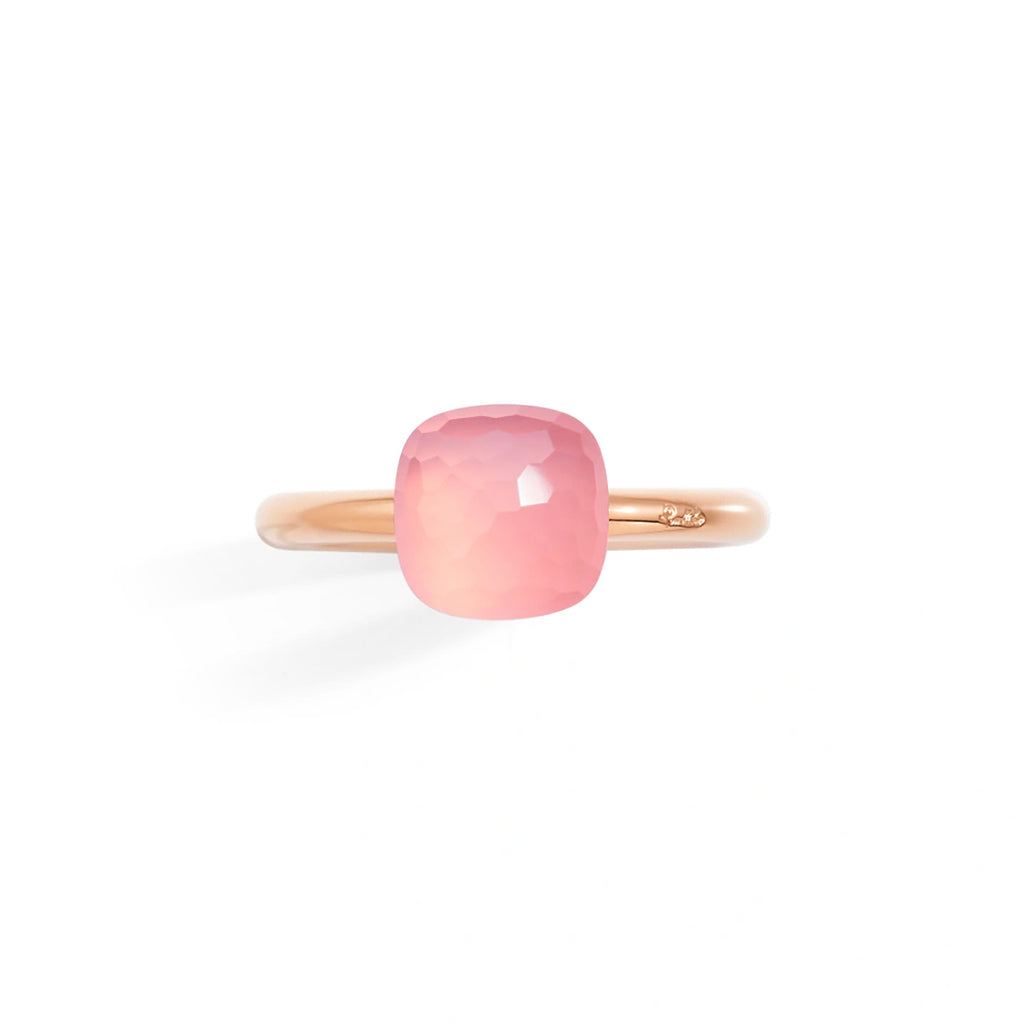 Pomellato Nudo kleiner Ring (PAB4030O6000000QR) aus Bicolor-Gold mit Rosenquarz