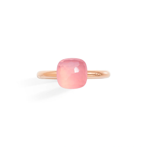 Pomellato Nudo kleiner Ring (PAB4030O6000000QR) aus Bicolor-Gold mit Rosenquarz