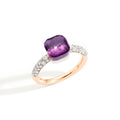 Pomellato Nudo kleiner Ring (PAB7040O6WHRDB0OI) aus Bicolor-Gold mit Amethyst und Diamant